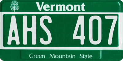 VT license plate AHS407