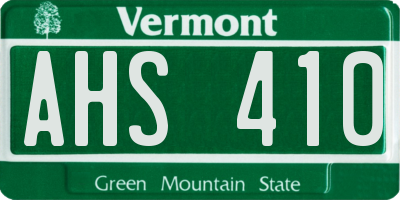 VT license plate AHS410