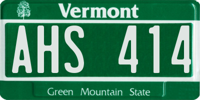 VT license plate AHS414