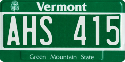 VT license plate AHS415