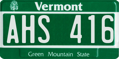 VT license plate AHS416