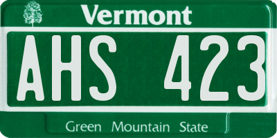 VT license plate AHS423