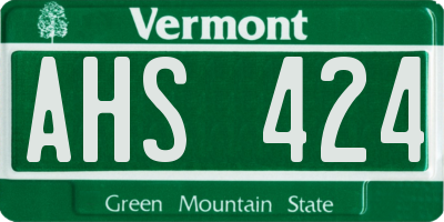 VT license plate AHS424
