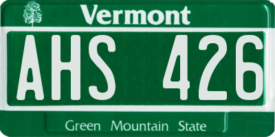 VT license plate AHS426