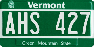 VT license plate AHS427