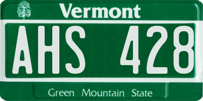 VT license plate AHS428