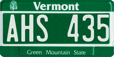 VT license plate AHS435