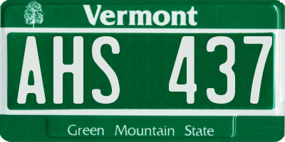 VT license plate AHS437