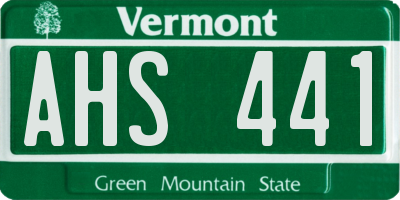 VT license plate AHS441