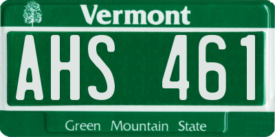 VT license plate AHS461