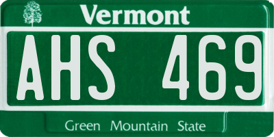 VT license plate AHS469