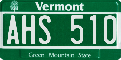 VT license plate AHS510