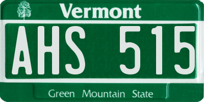 VT license plate AHS515