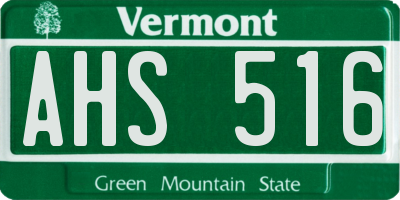 VT license plate AHS516