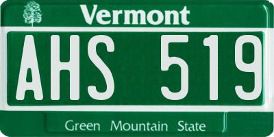 VT license plate AHS519