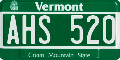 VT license plate AHS520