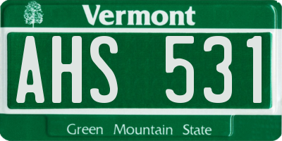 VT license plate AHS531