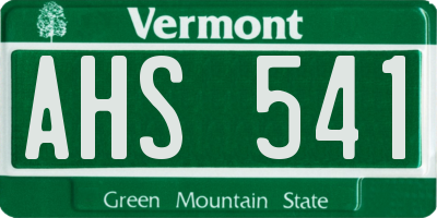 VT license plate AHS541
