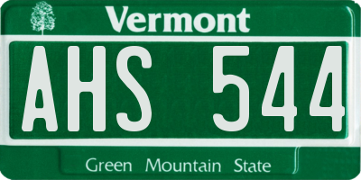 VT license plate AHS544