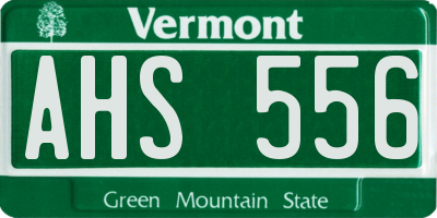 VT license plate AHS556