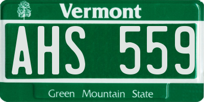 VT license plate AHS559