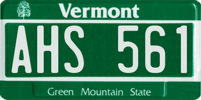 VT license plate AHS561