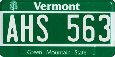 VT license plate AHS563