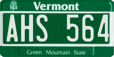 VT license plate AHS564