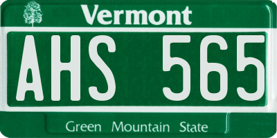 VT license plate AHS565