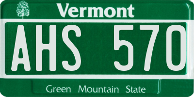VT license plate AHS570