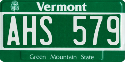 VT license plate AHS579