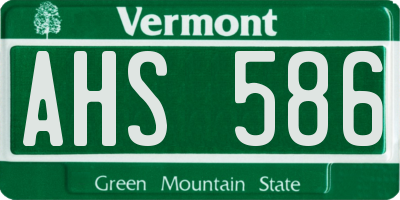 VT license plate AHS586