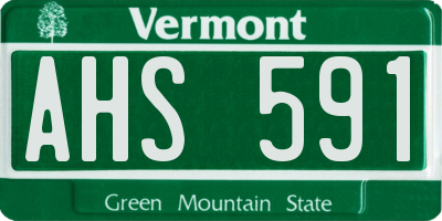VT license plate AHS591