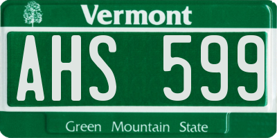VT license plate AHS599