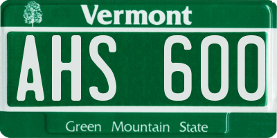 VT license plate AHS600