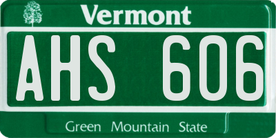 VT license plate AHS606