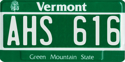 VT license plate AHS616