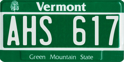 VT license plate AHS617