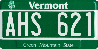 VT license plate AHS621