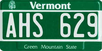VT license plate AHS629