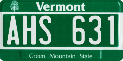 VT license plate AHS631