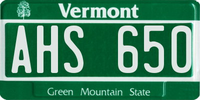 VT license plate AHS650