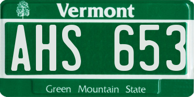 VT license plate AHS653