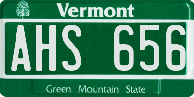 VT license plate AHS656