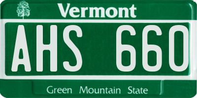 VT license plate AHS660