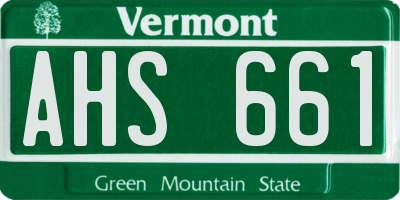 VT license plate AHS661