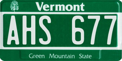 VT license plate AHS677