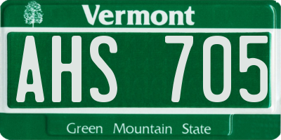 VT license plate AHS705