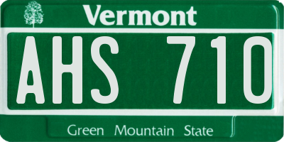 VT license plate AHS710