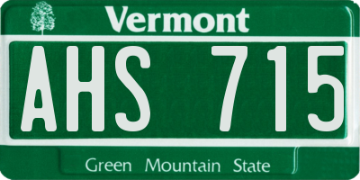 VT license plate AHS715